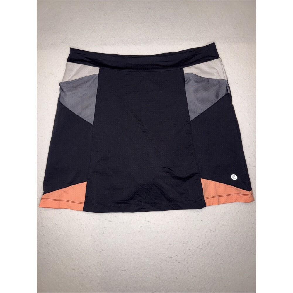 Bette & Court Black Golf Tennis Skort Women’s Large Color Blocking Orange/Peach